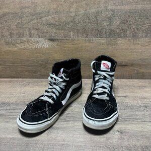 Vans Sk8-Hi Black/White Canvas/Suede Sneakers Women's Size 9.5